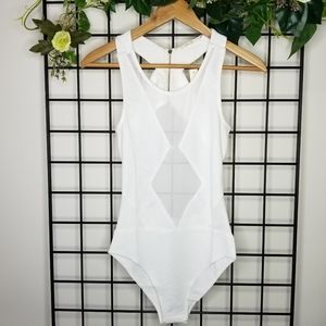 ⭐San Joy White Mesh Bodysuit